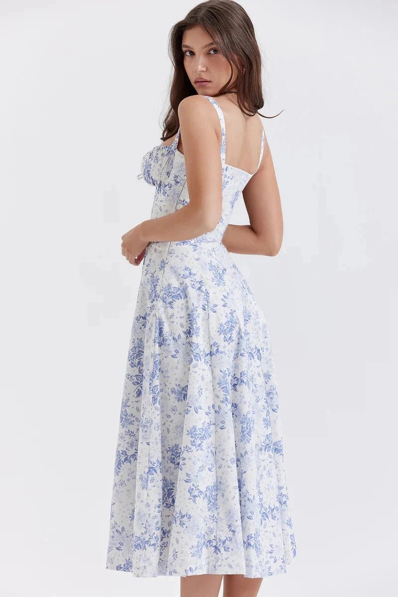Vestido Mujer Corsé Manga Larga Verano Fiesta Playa Casual