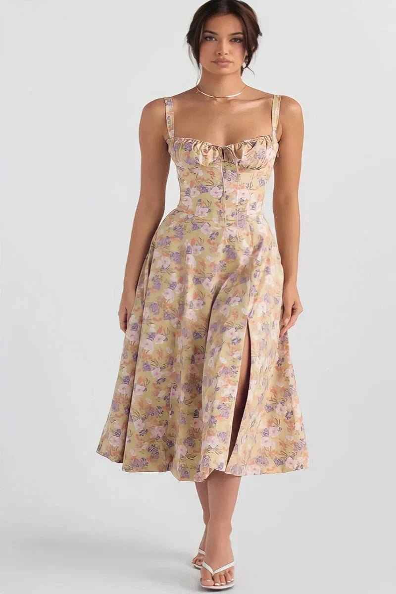 Vestido Mujer Corsé Manga Larga Verano Fiesta Playa Casual