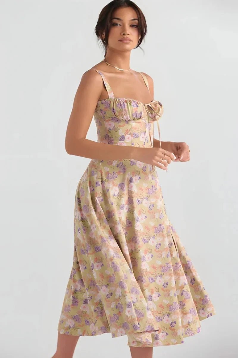 Vestido Mujer Corsé Manga Larga Verano Fiesta Playa Casual
