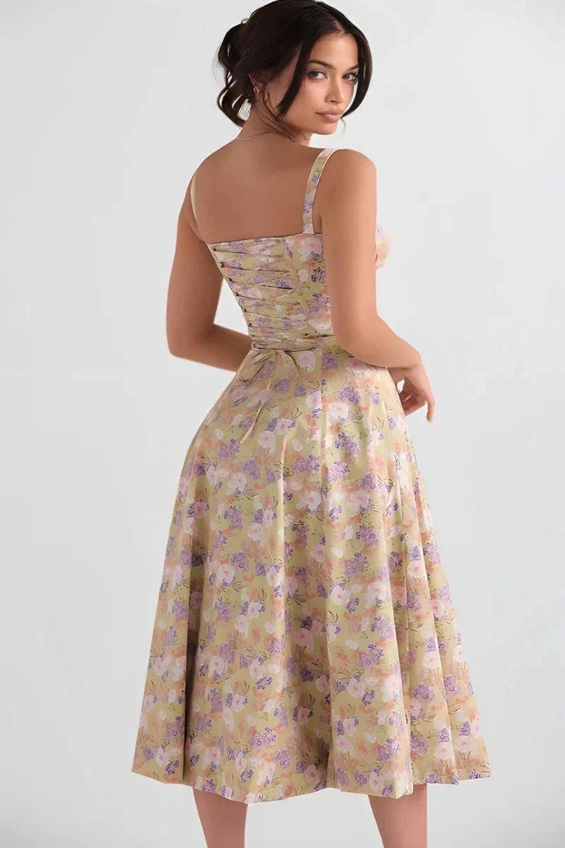 Vestido Mujer Corsé Manga Larga Verano Fiesta Playa Casual