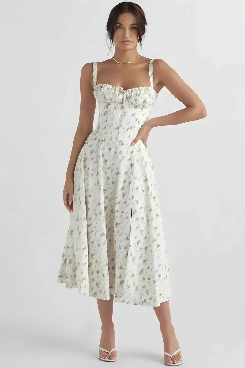 Robe Femme Corset Manches Longues Été Fête Plage Décontractée