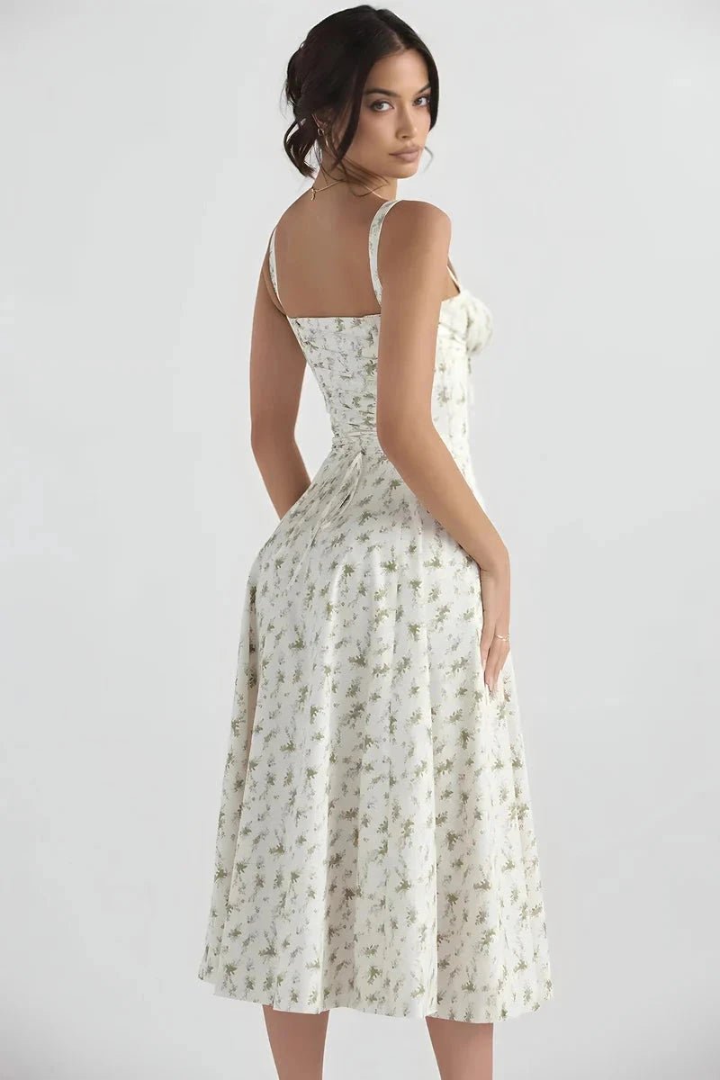 Vestido Mujer Corsé Manga Larga Verano Fiesta Playa Casual