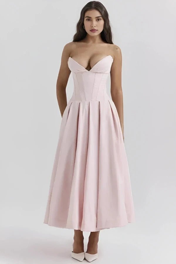 Vestido Mujer Ocasión Falda Voluminosa Formal