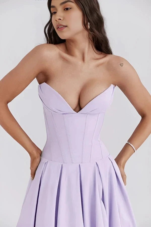 Vestido Mujer Ocasión Falda Voluminosa Formal