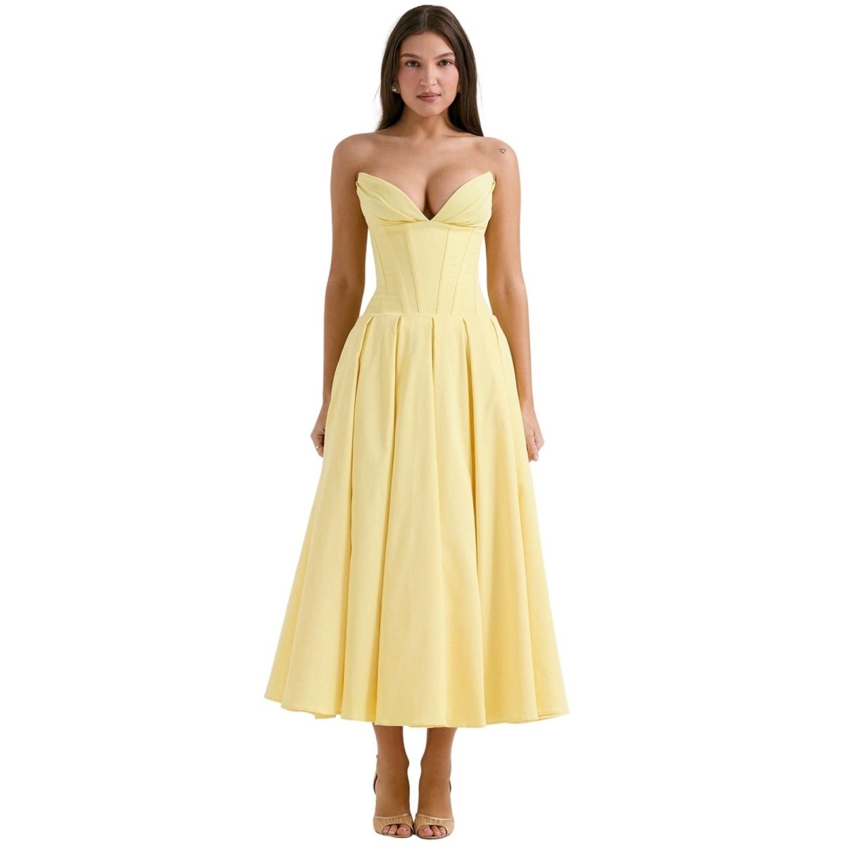 Vestido Mujer Ocasión Falda Voluminosa Formal