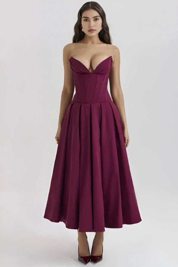 Vestido Mujer Ocasión Falda Voluminosa Formal