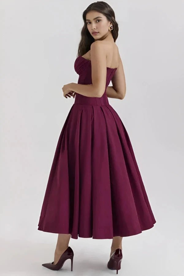 Vestido Mujer Ocasión Falda Voluminosa Formal