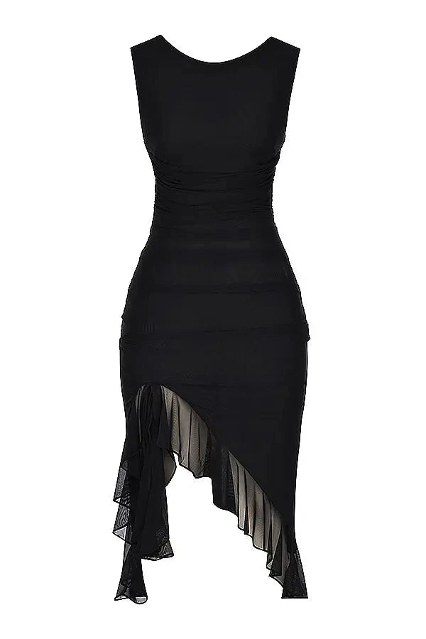 Vestido Senhora Malha Gola Redonda Costas Baixas Médio Gala