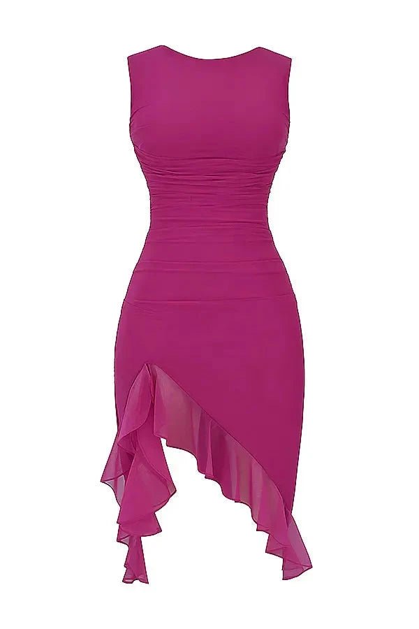 Vestido Senhora Malha Gola Redonda Costas Baixas Médio Gala