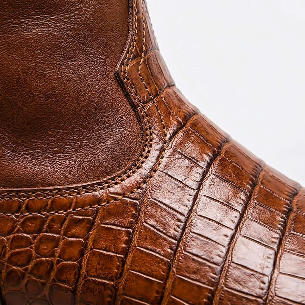 Klassieke Leren Cowboylaarzen met Krokodilprint voor Heren