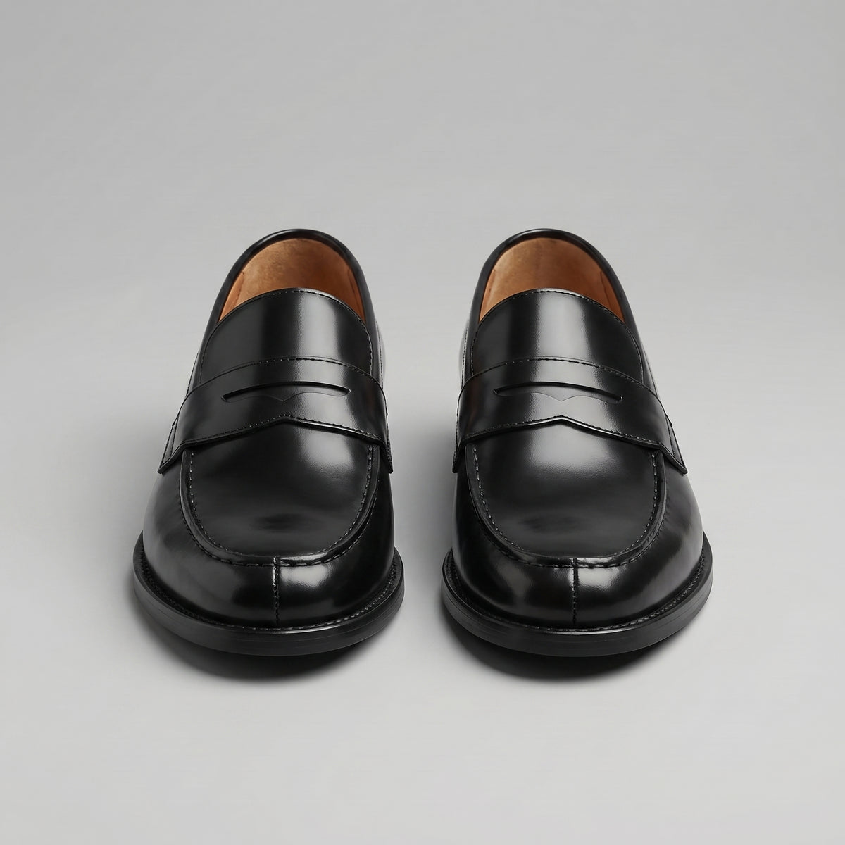 Klassieke Leren Penny Loafer met Flexibele Rubberzool voor Heren