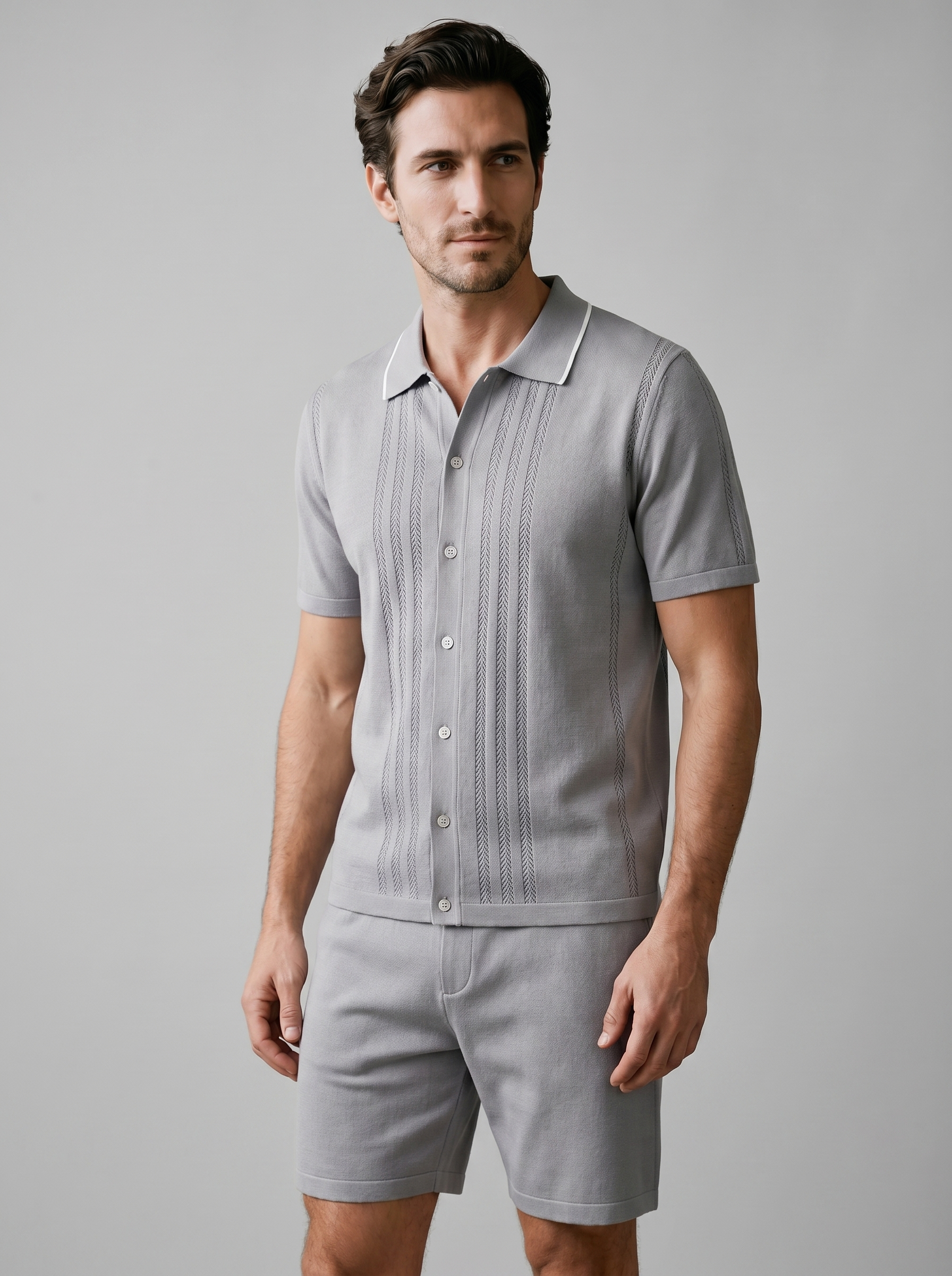 Conjunto Malha Dois Peças Homem Cintura Elástica Casual