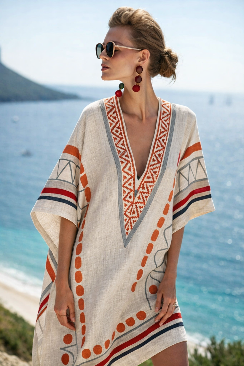 Vestido corto de playa para mujer, forma suelta, verano
