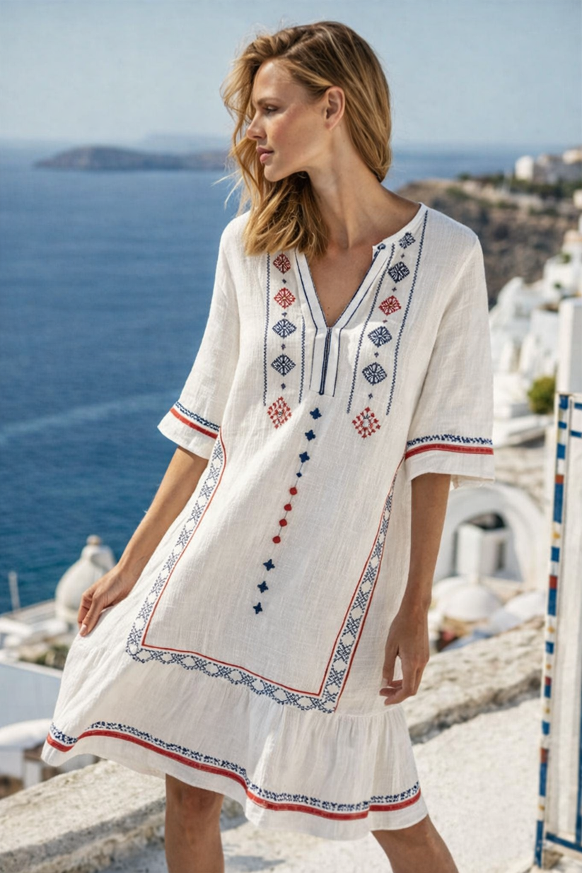 Vestido corto de playa para mujer, forma suelta, verano