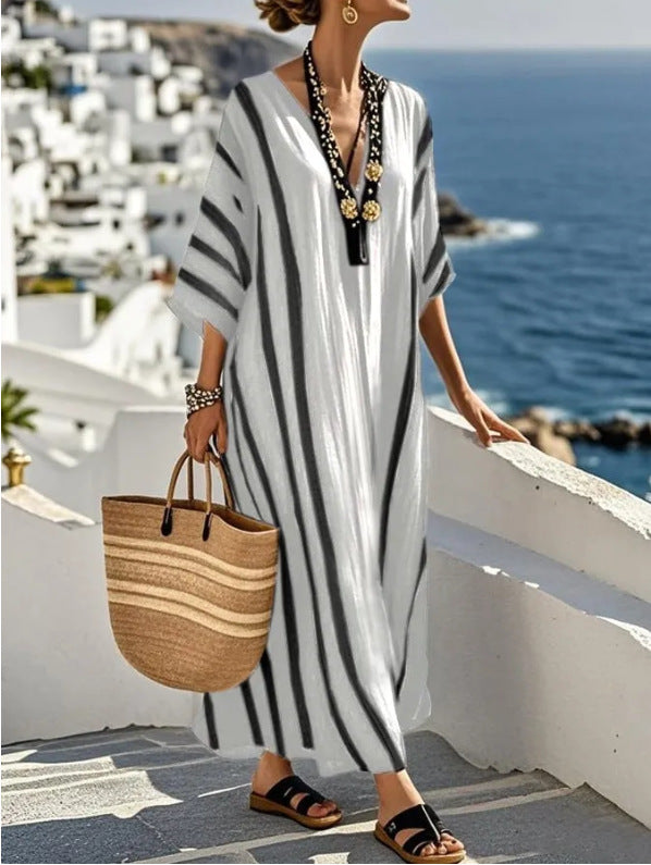 Vestido kaftán largo para mujer, suelto, verano