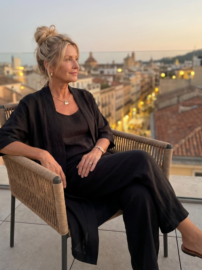 Ensemble 3 pièces en lin pour femmes : top sans manches, pantalon large, cardigan