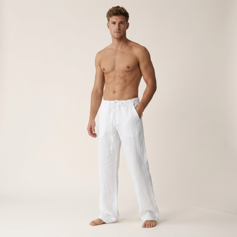Linnen Broek Heren Rechte Pasvorm Elegant Zomer