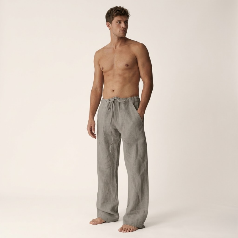 Linnen Broek Heren Rechte Pasvorm Elegant Zomer
