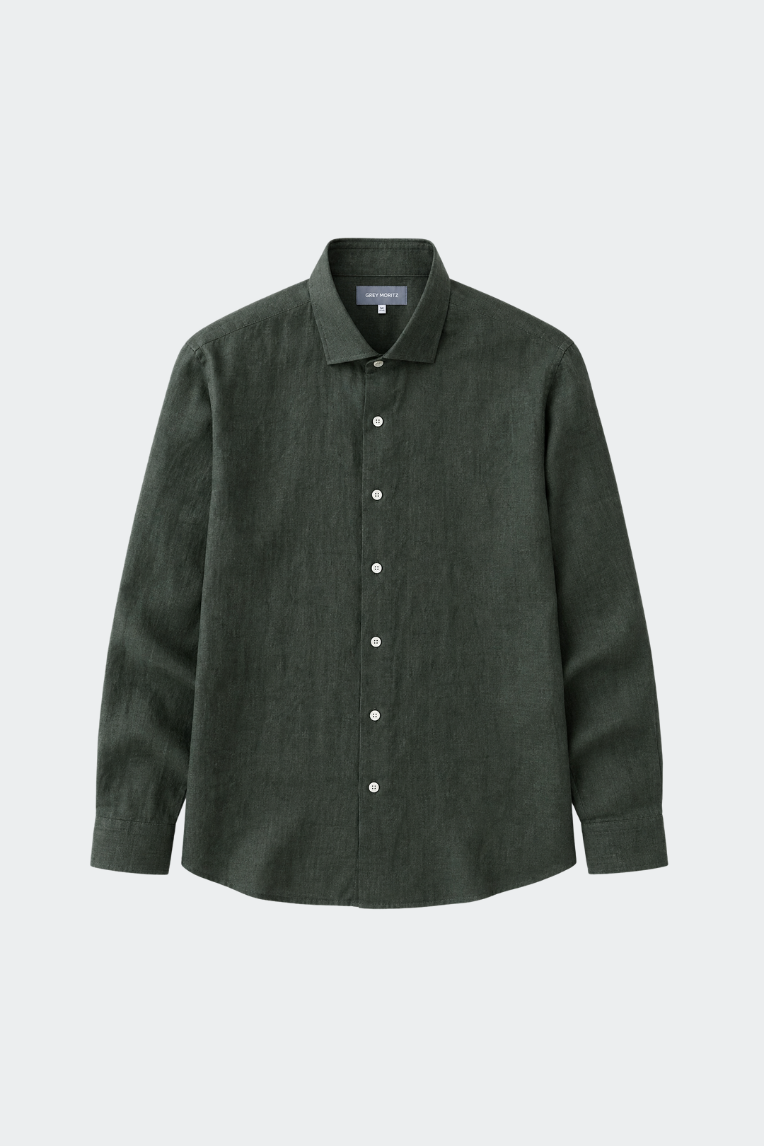 Linned skjorte til herrer, relaxed fit, spread krave