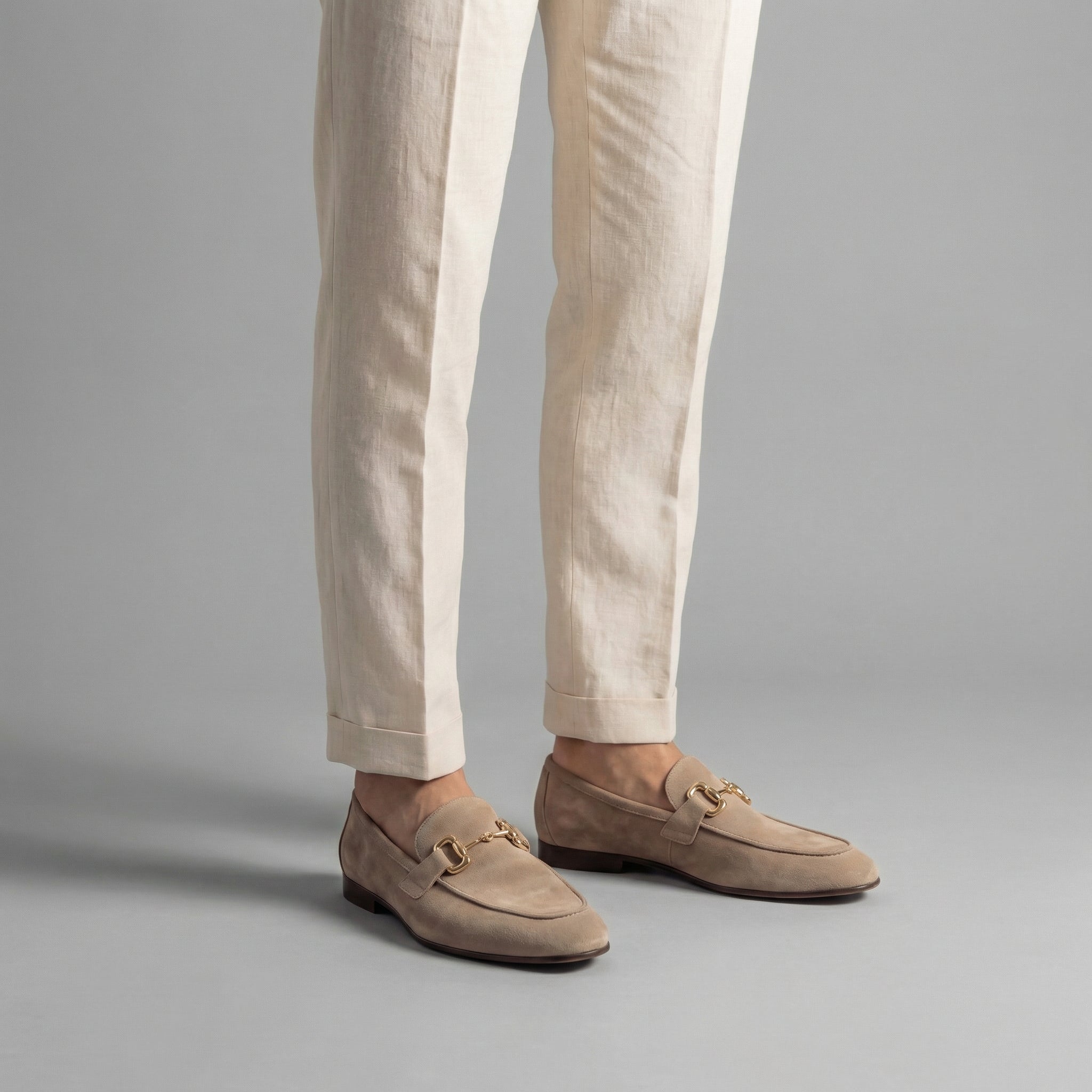 Mocasines de hombre de ante con detalle horsebit casual formal