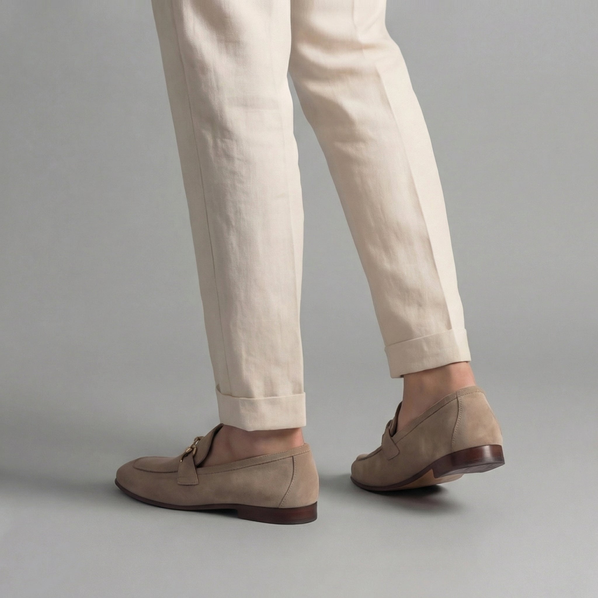 Mocassins Homem Camurça Detalhe Horsebit Casual Formal