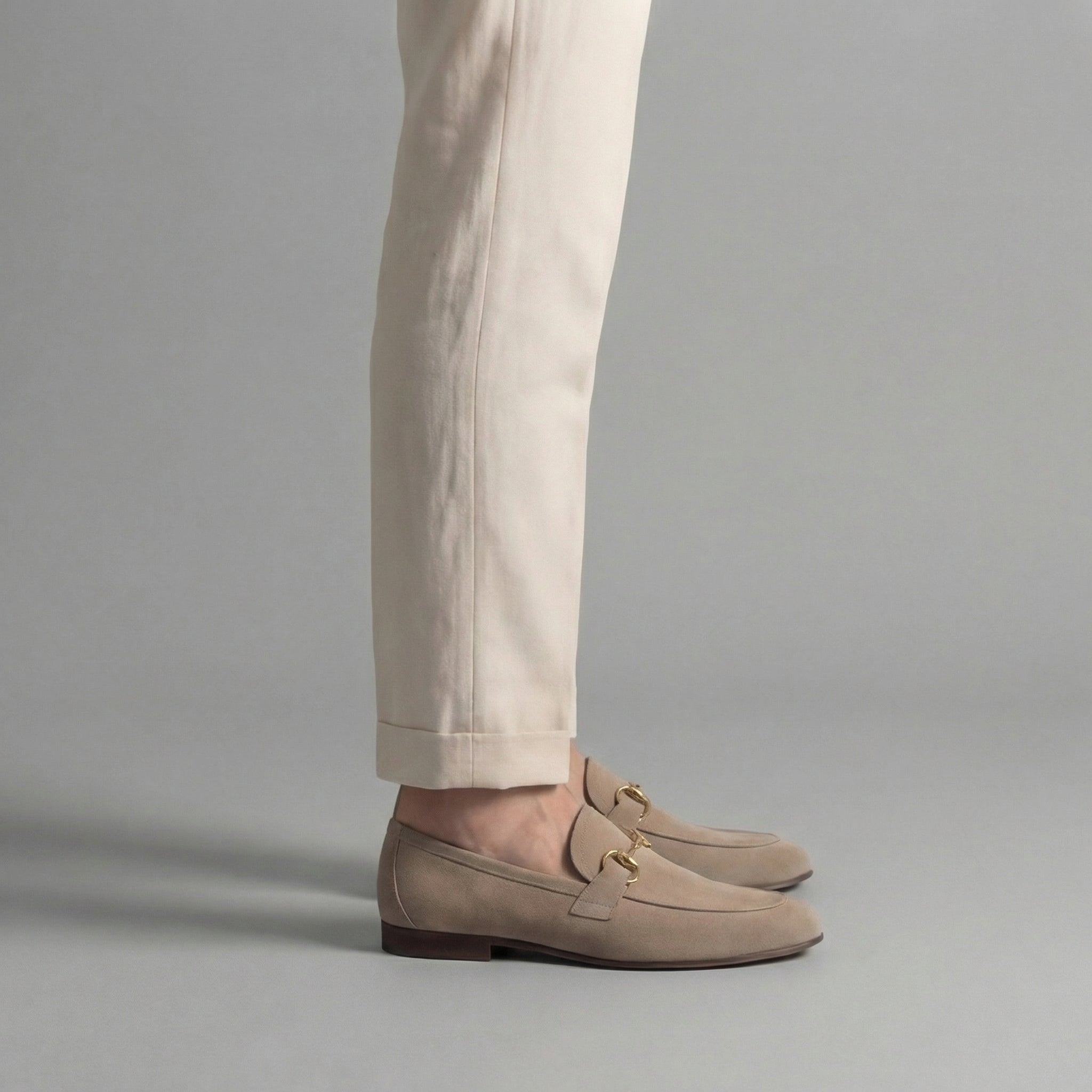 Mocassins Homem Camurça Detalhe Horsebit Casual Formal