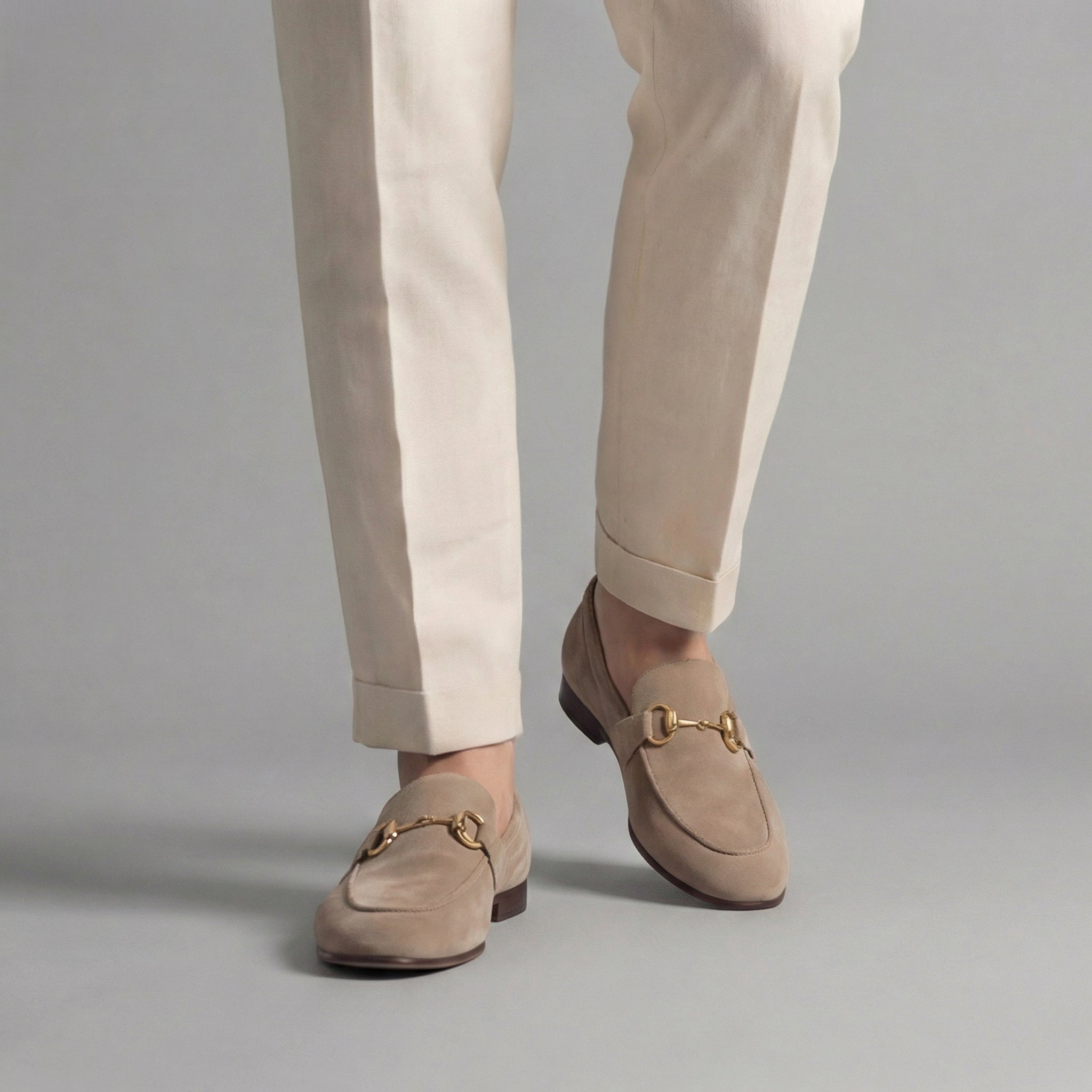 Mocassins Homem Camurça Detalhe Horsebit Casual Formal
