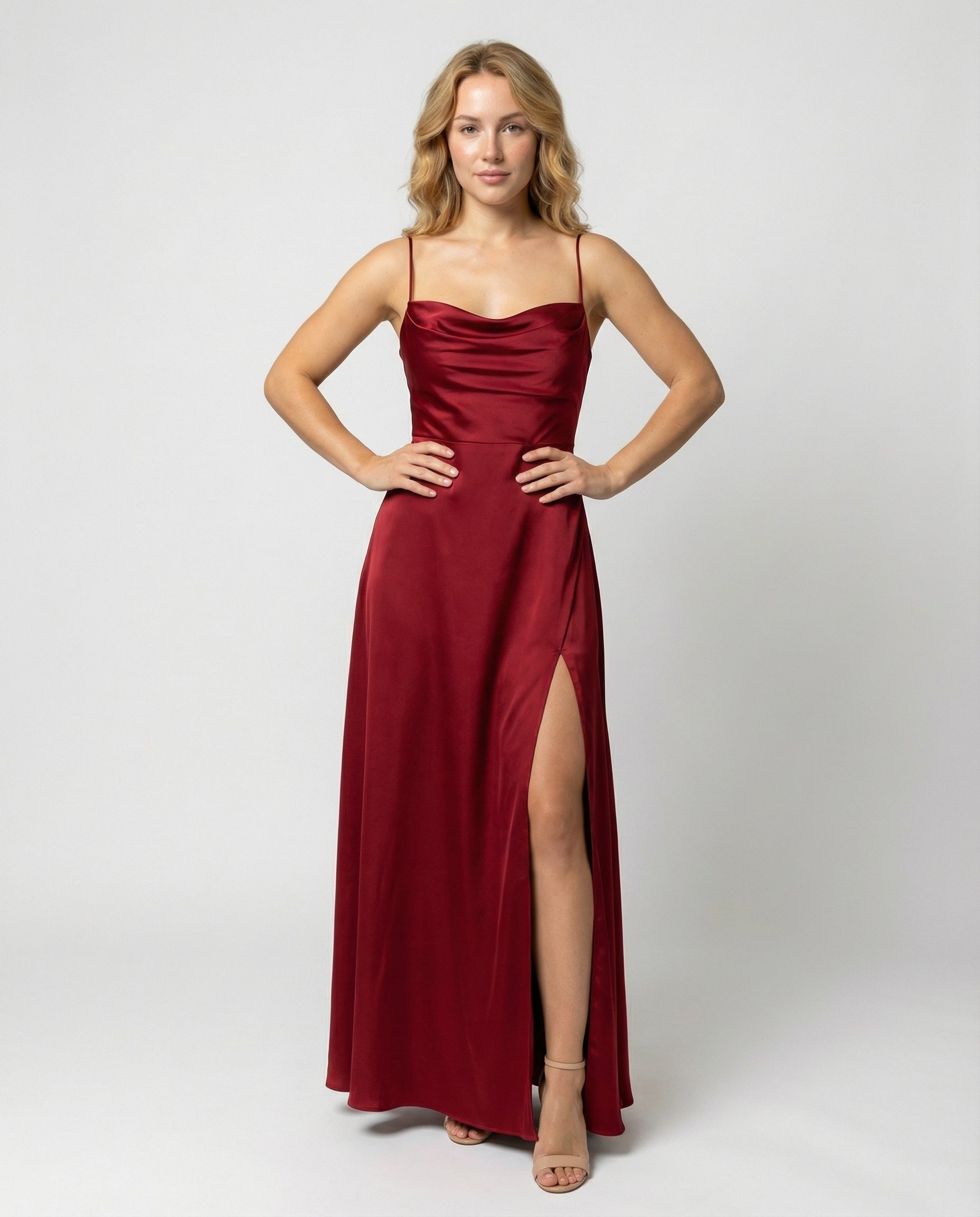 Vestido maxi para mujer con abertura en la pierna elegante casual otoño