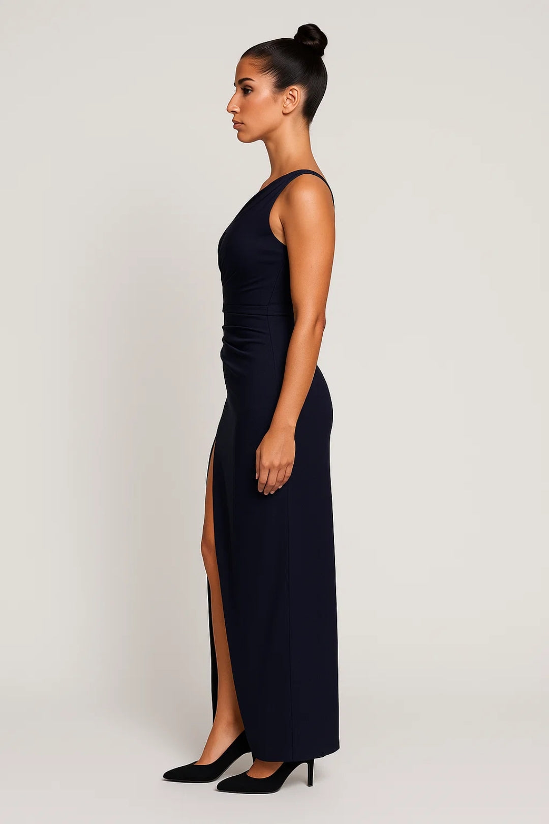 Maxi Jurk Dames One Shoulder Hoge Split Feestelijk