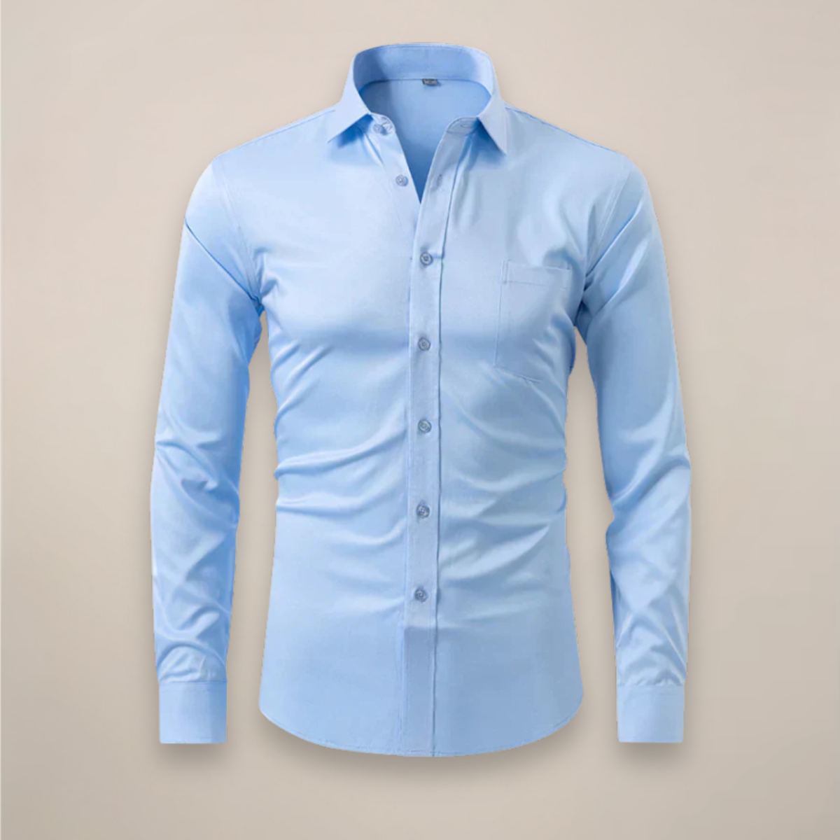 Camisa Hombre Mangas Largas Ajuste Estructurado Arrugado Libre