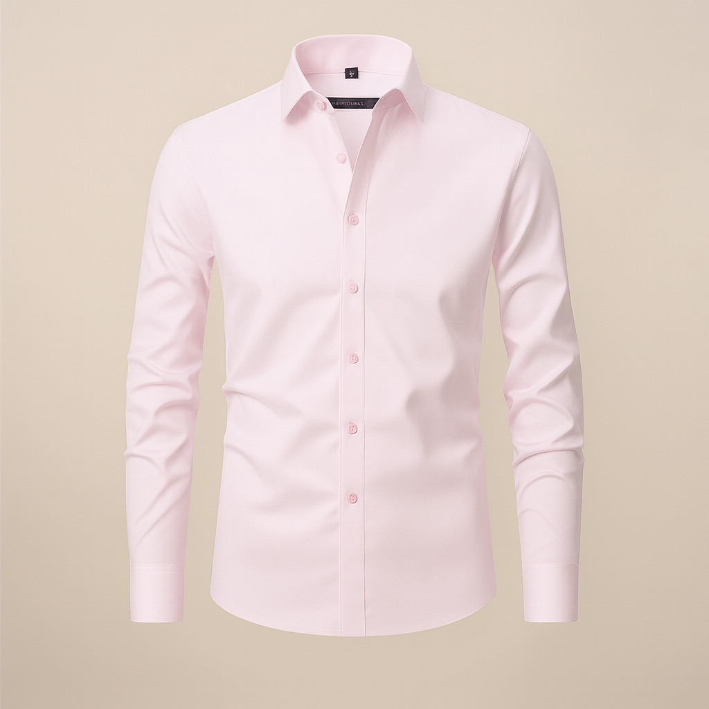 Camisa Hombre Mangas Largas Ajuste Estructurado Arrugado Libre