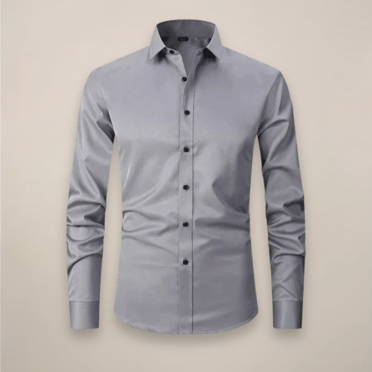 Camisa Hombre Mangas Largas Ajuste Estructurado Arrugado Libre