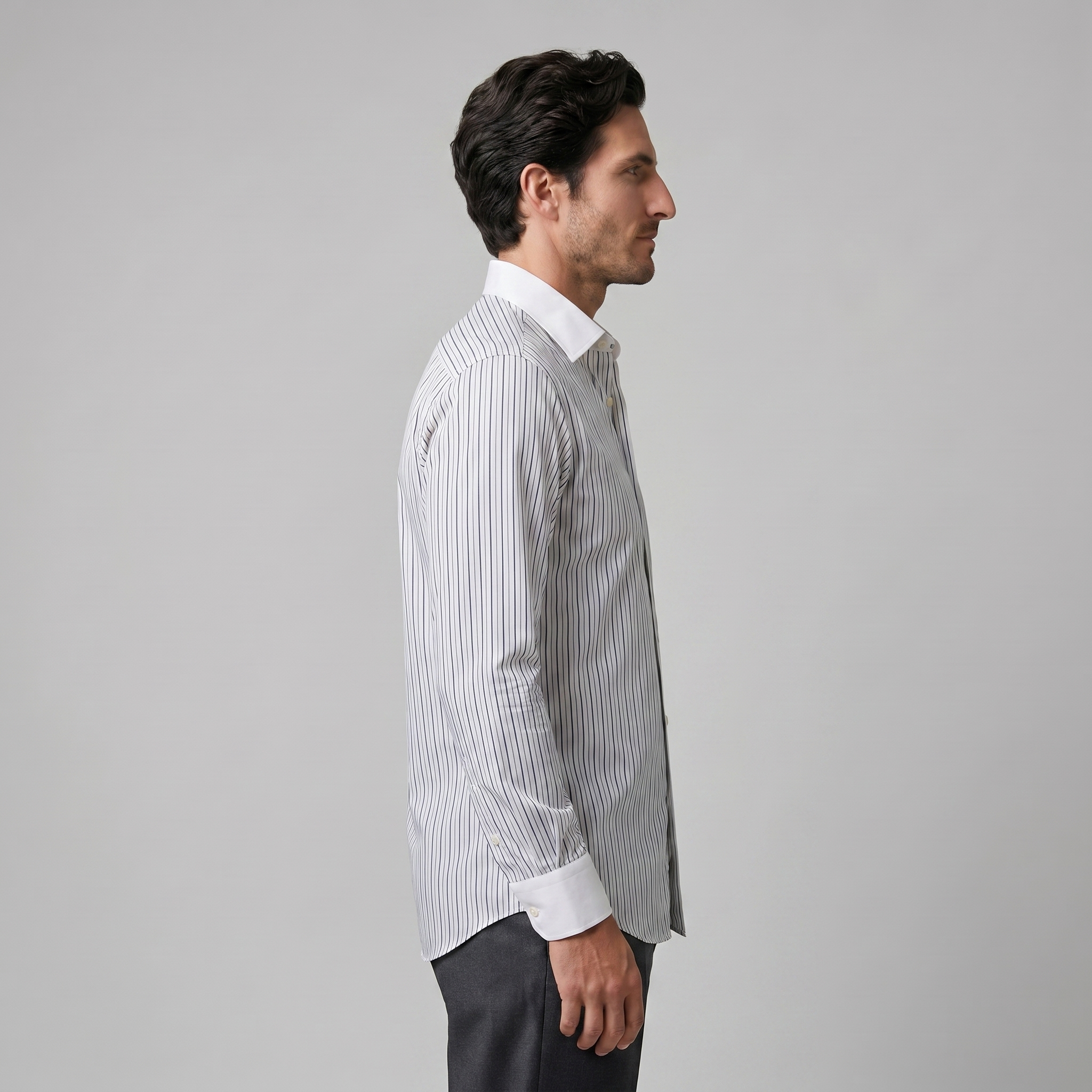 Cămașă bărbați slim fit cu mâneci lungi, dungi, formală