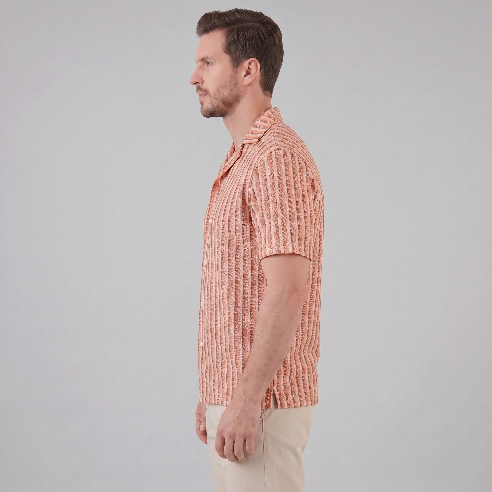 Skjorte Herre Vertikale Striber Resort Casual Sommer