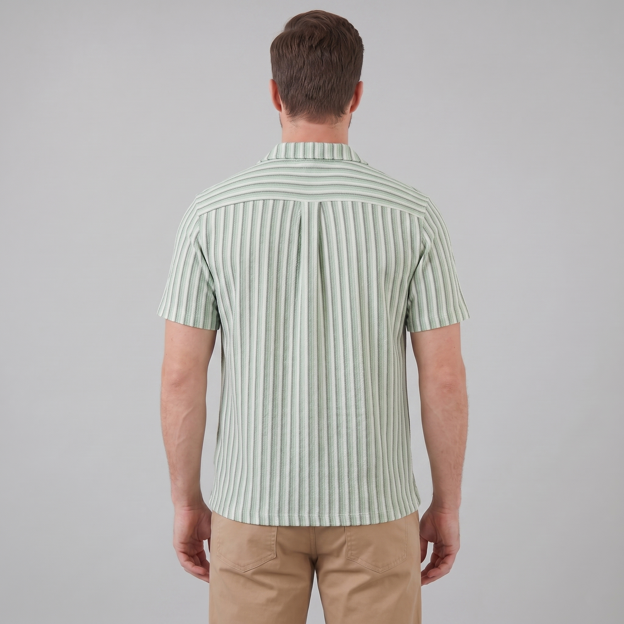 Skjorte Herre Vertikale Striber Resort Casual Sommer