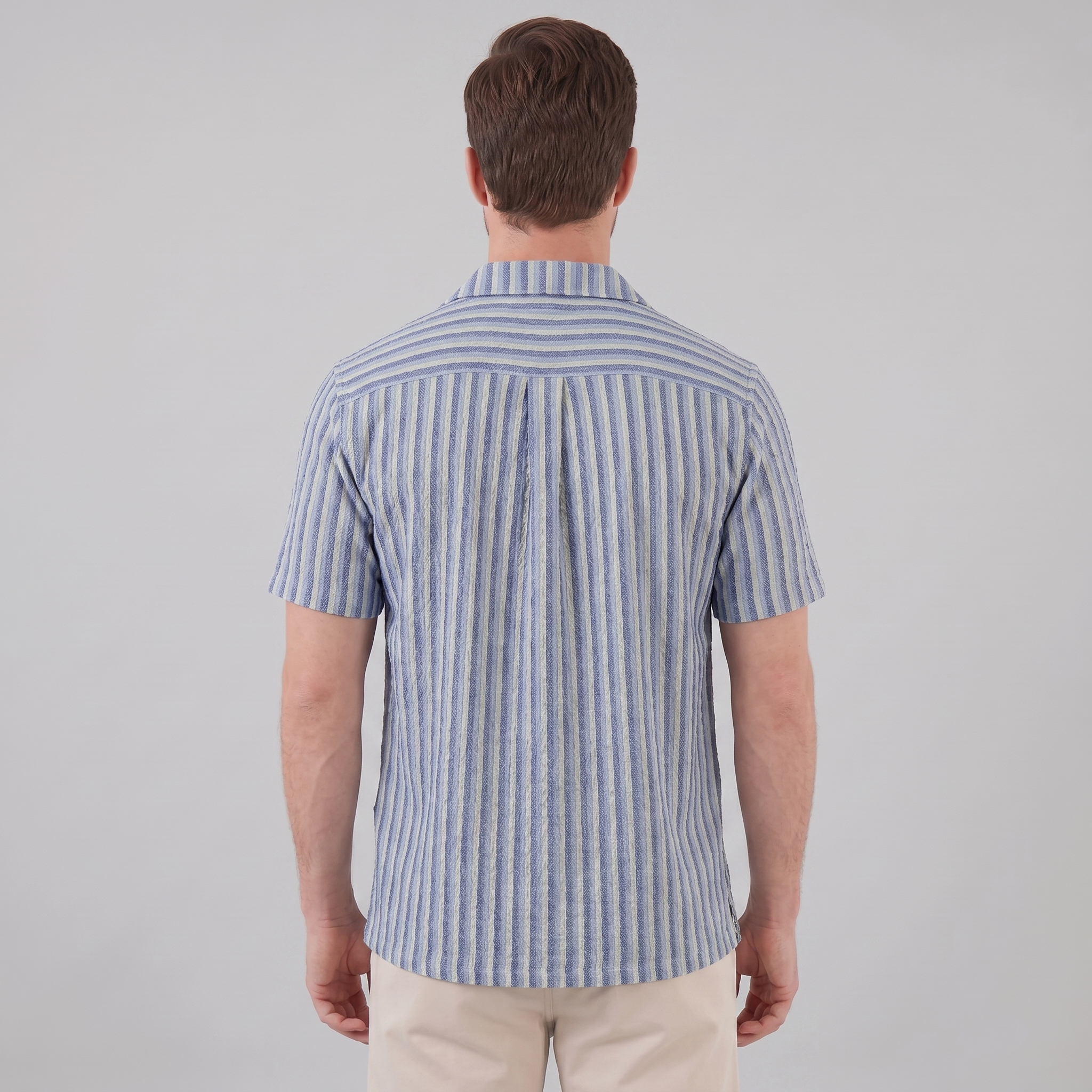 Skjorte Herre Vertikale Striber Resort Casual Sommer