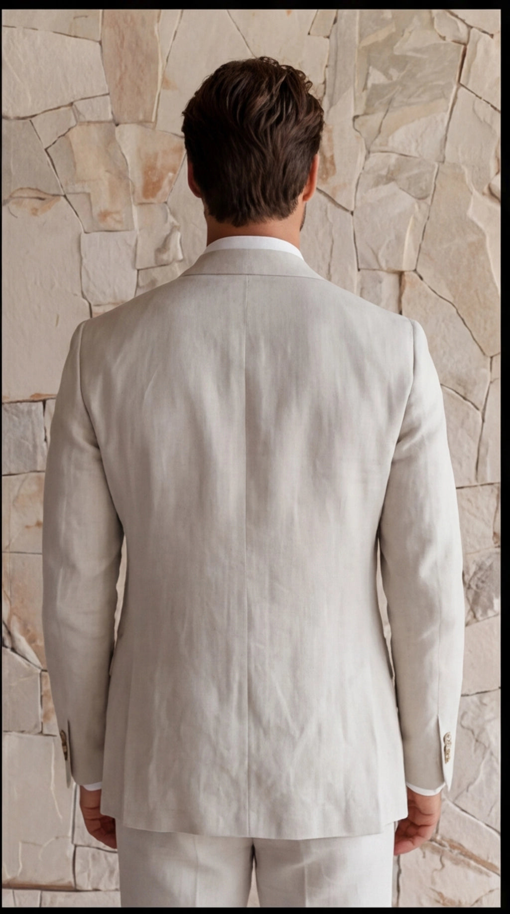 Jakkesæt Herre Slim Fit Blazer og Bukser Business Bryllup Sommer