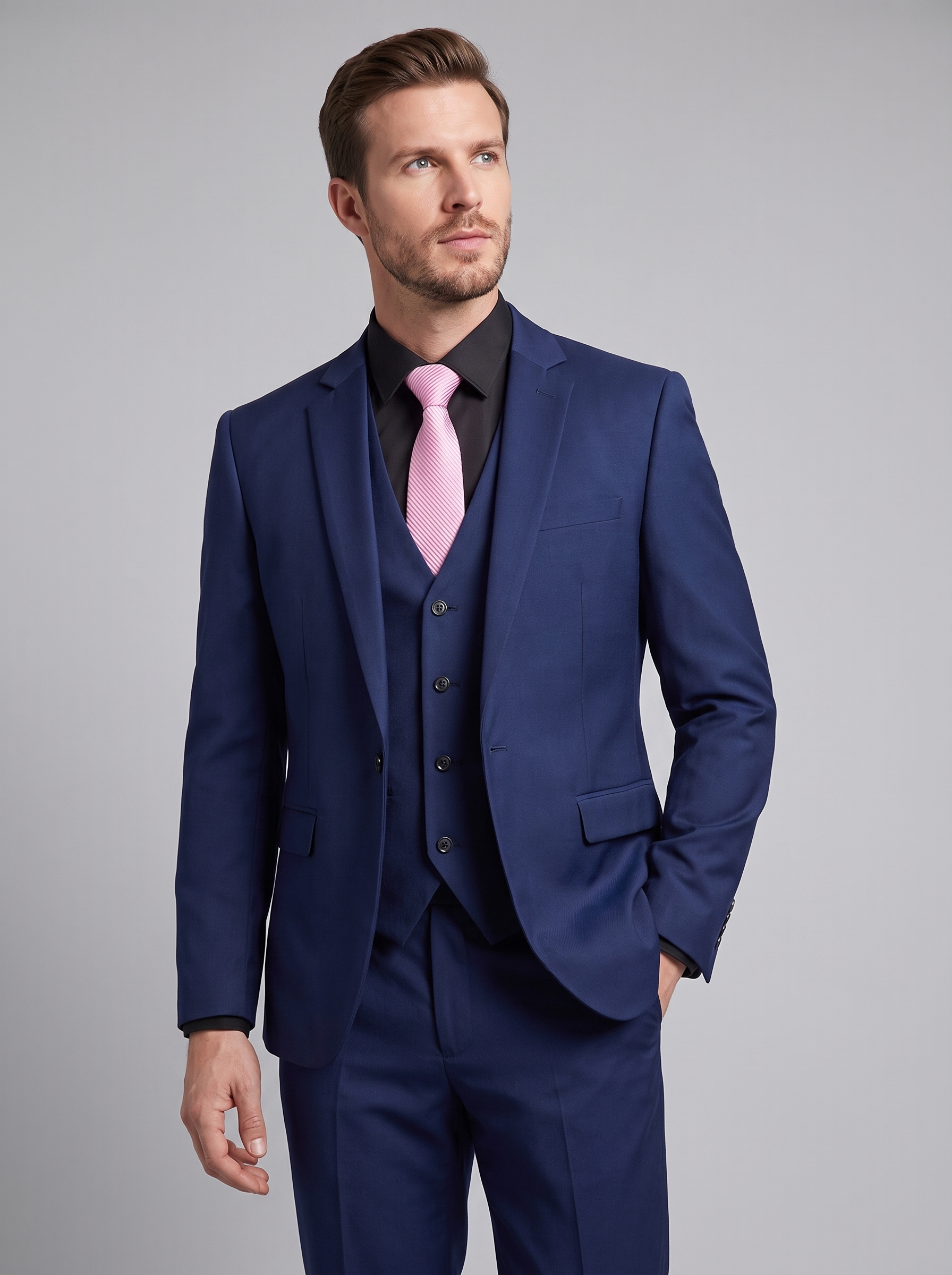 Pak Heren Slim Fit Formális Kétrészes Öltöny