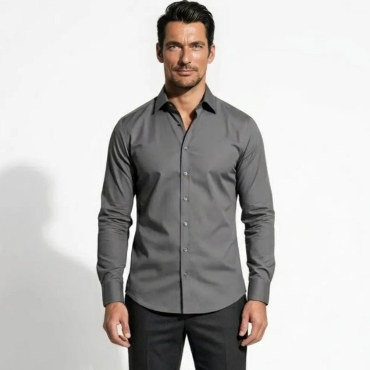 Performance Shirt Heren Slim Fit Lange Mouwen Casual