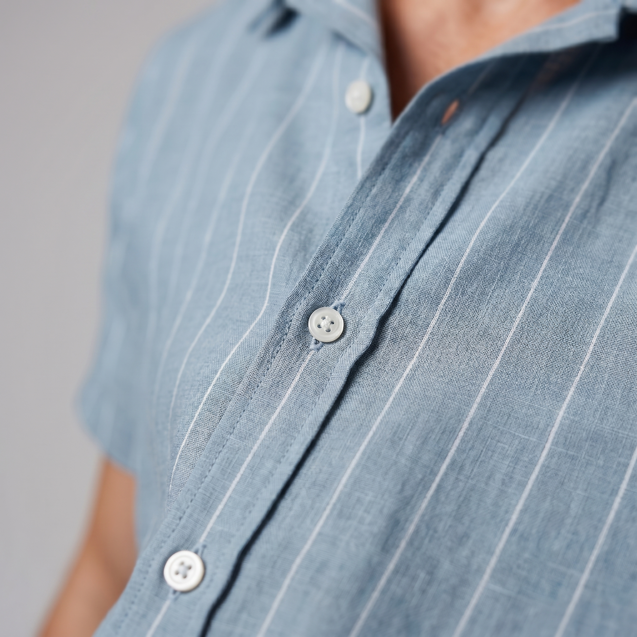 Camisa de campamento a rayas para hombre, manga corta, casual de verano