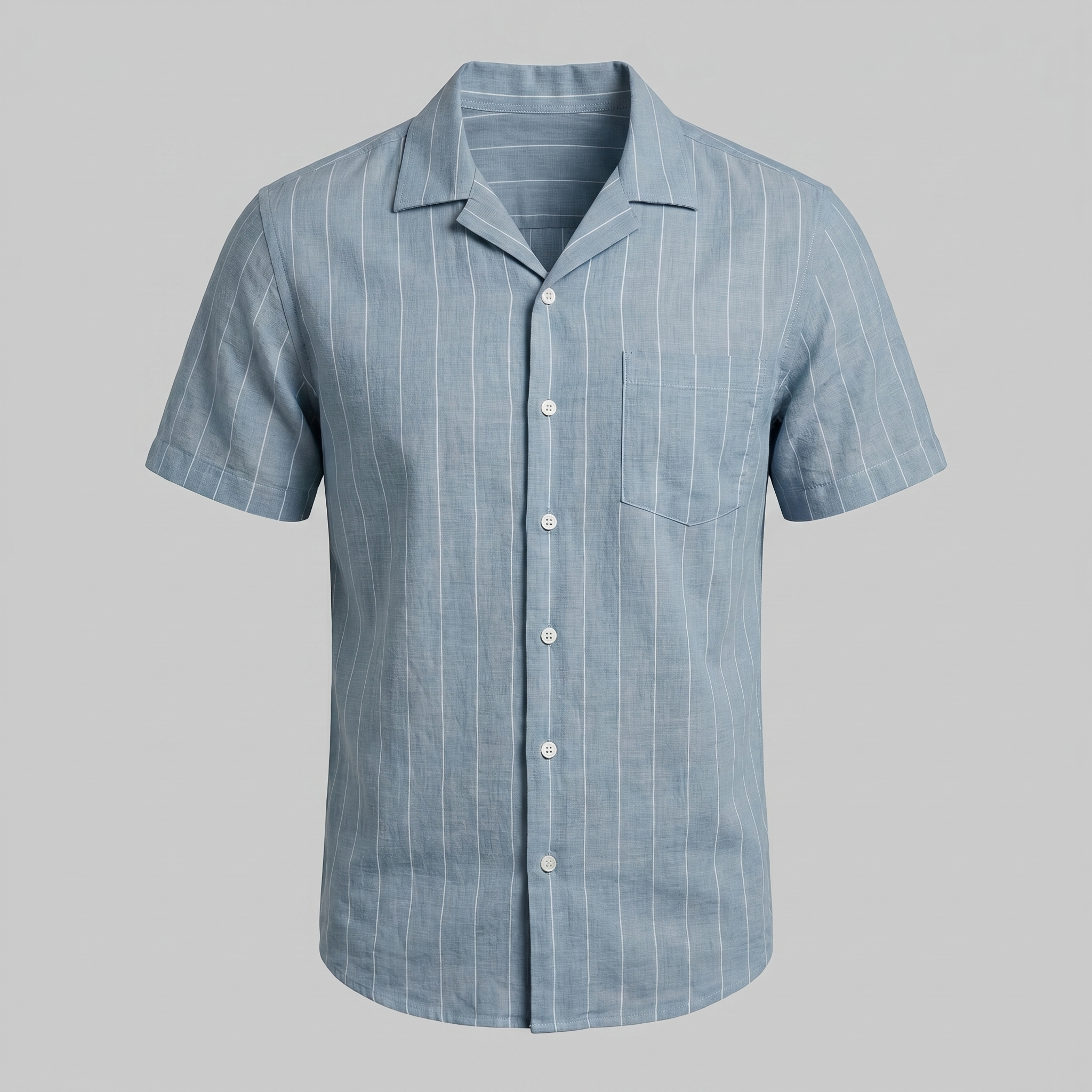 Camisa de campamento a rayas para hombre, manga corta, casual de verano