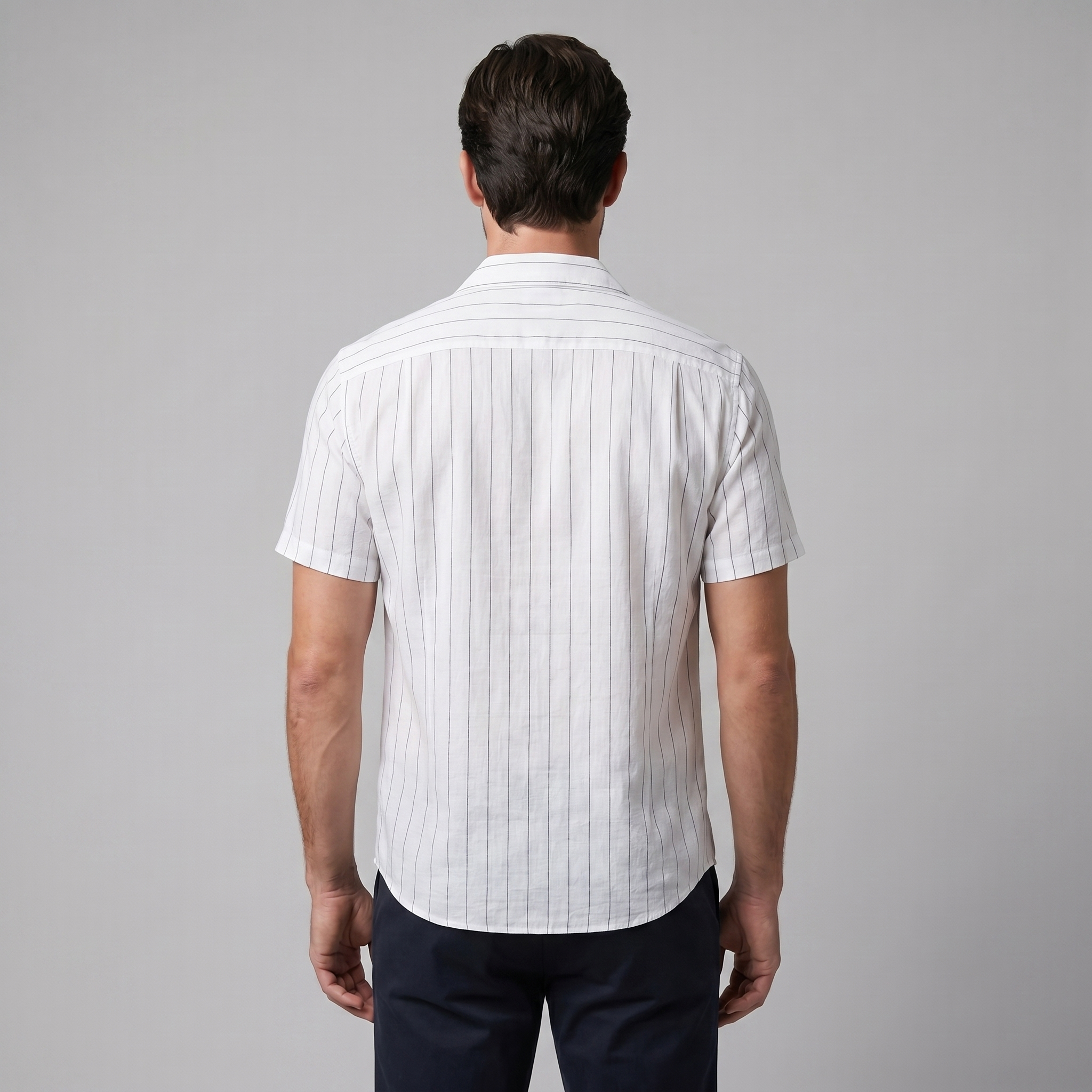 Camisa de campamento a rayas para hombre, manga corta, casual de verano
