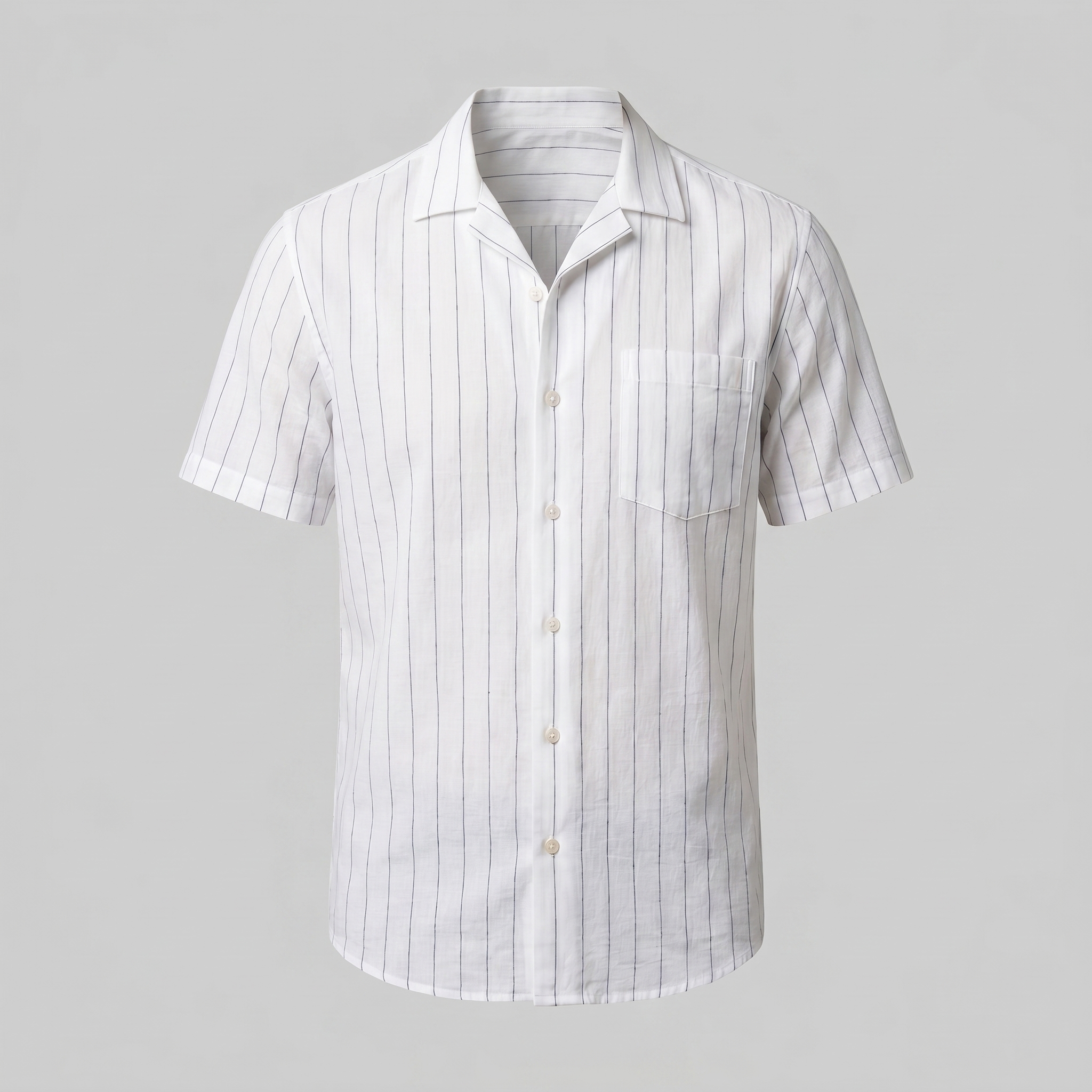 Camisa de campamento a rayas para hombre, manga corta, casual de verano