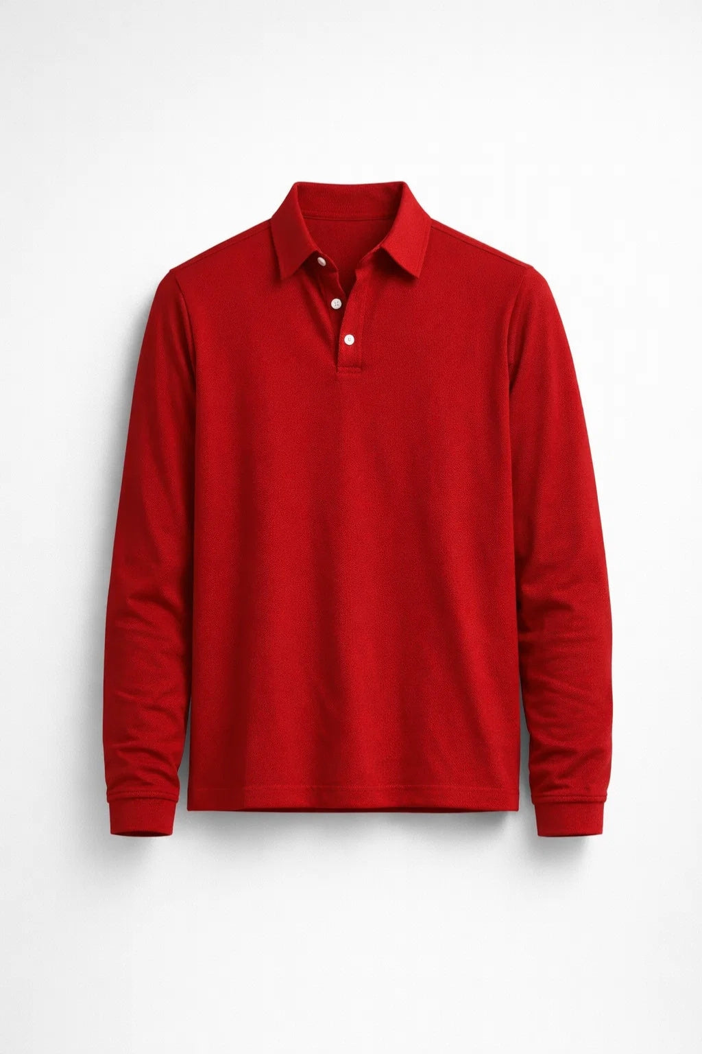 Polo Herren Langarm Slim Fit Klassischer Kragen Freizeit