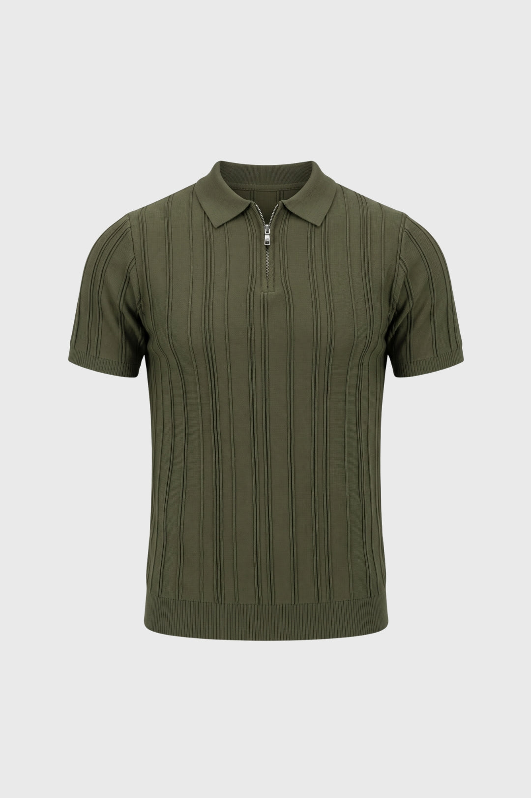 Pánské polo tričko Regular Fit s polovičním zipem a žebrovanou texturou