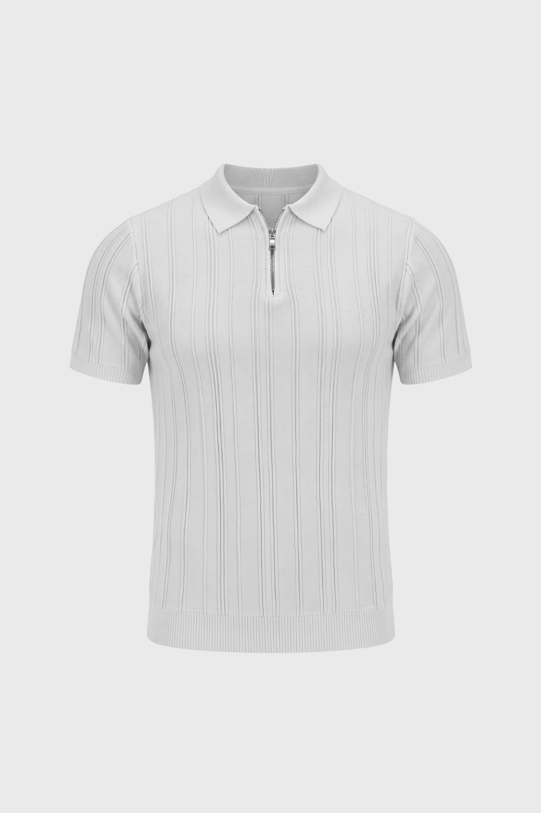 Pánské polo tričko Regular Fit s polovičním zipem a žebrovanou texturou