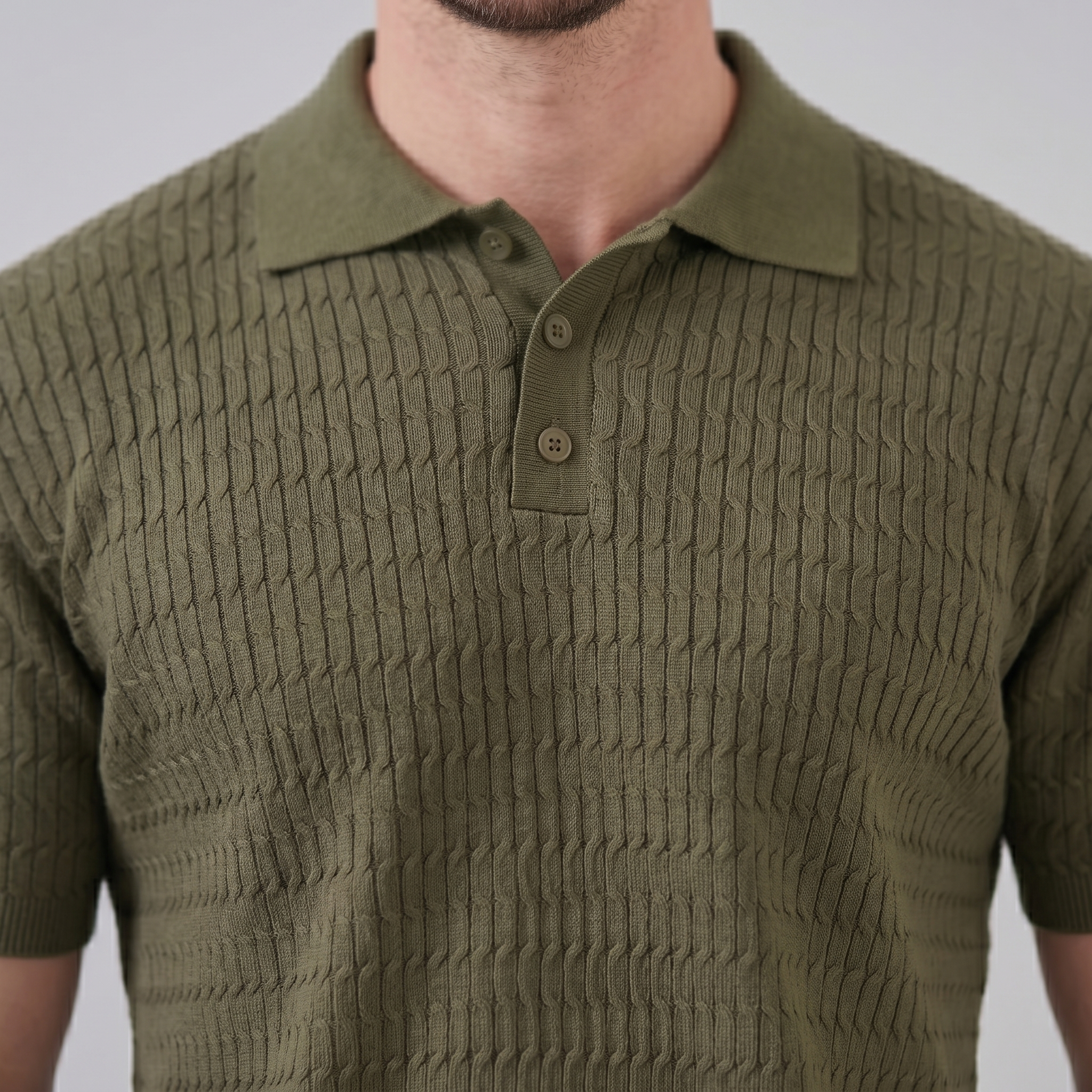 Polo férfiaknak, slim fit, hosszú ujjú, okos alkalmi viselet