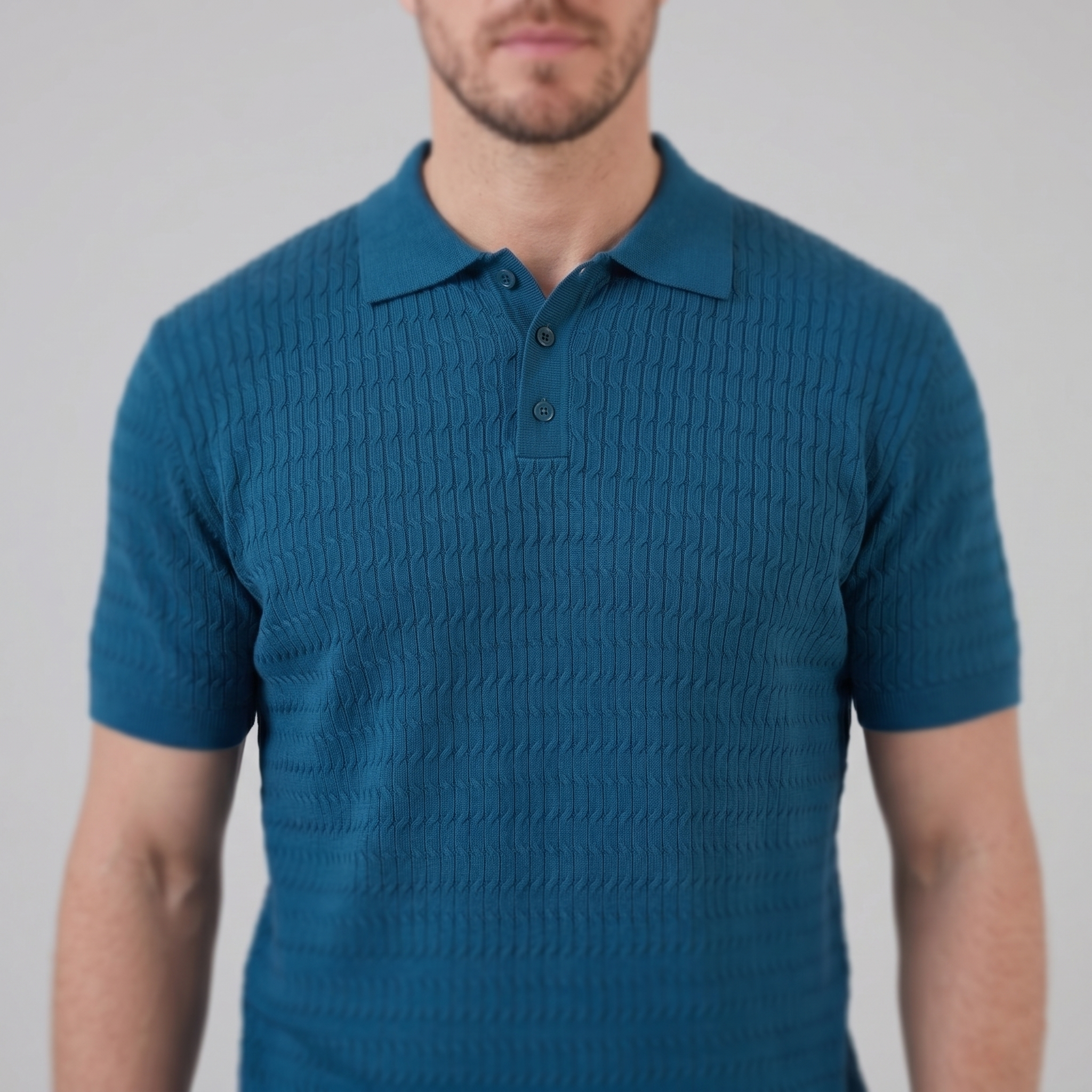 Polo férfiaknak, slim fit, hosszú ujjú, okos alkalmi viselet