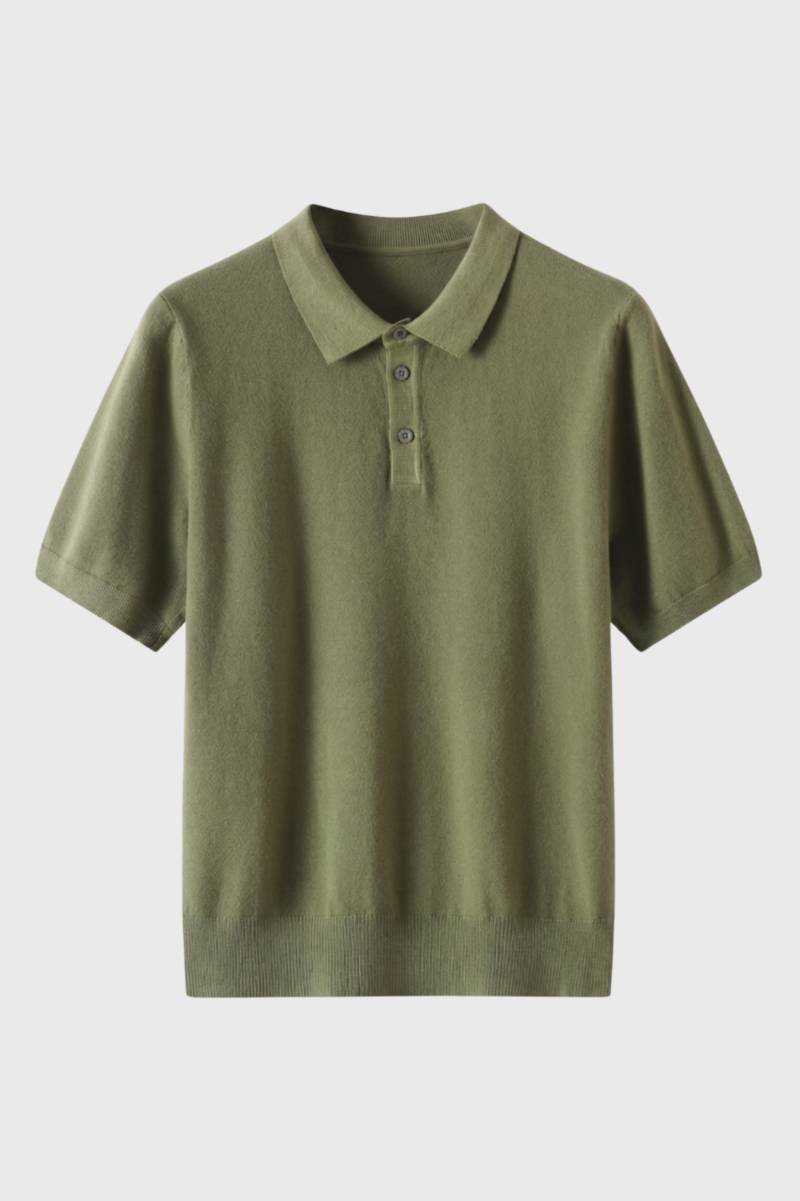 Polo shirt herre korte ærmer klassisk fit strikket kant