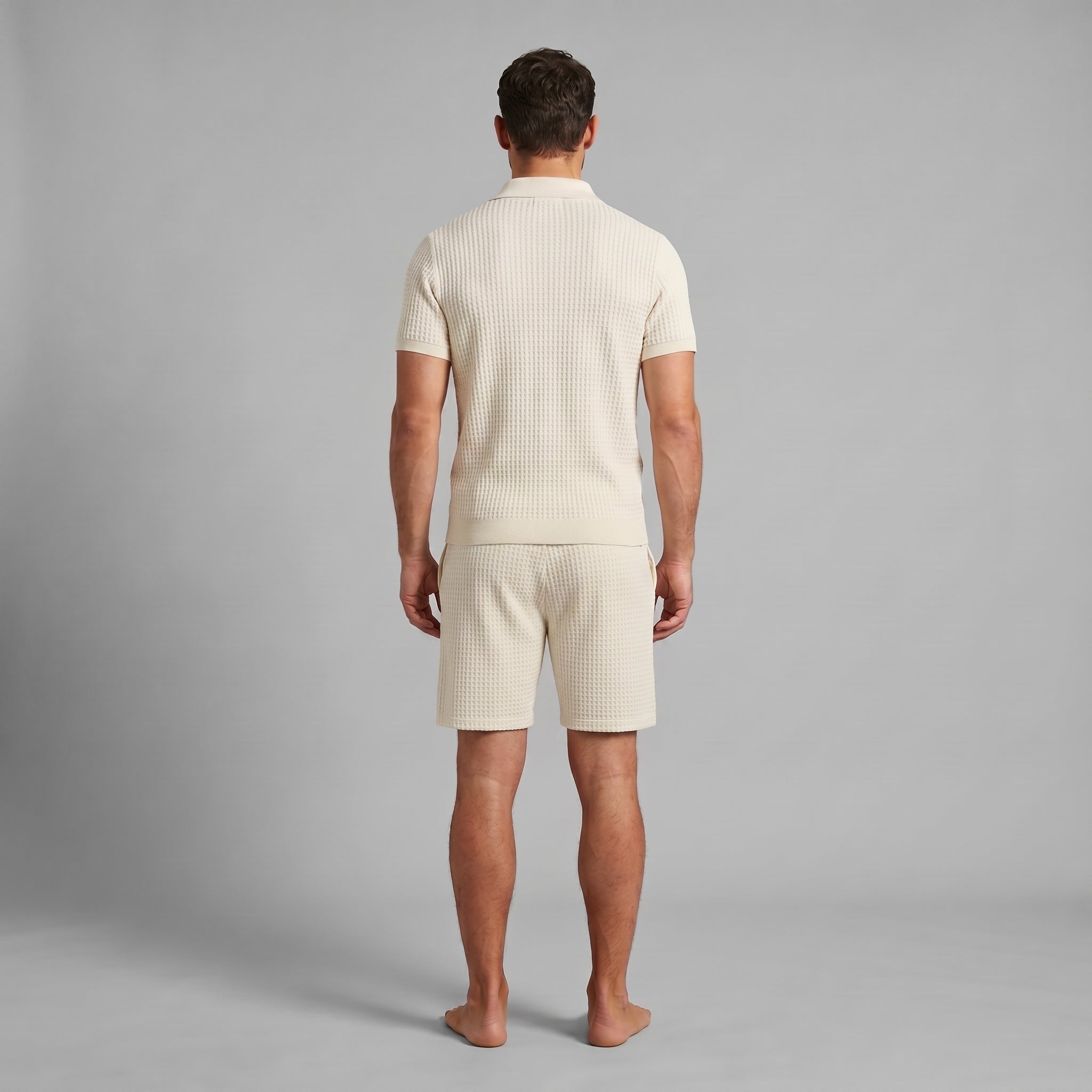 Polo Shirt Shorts Set Men Short Sleeves Summer